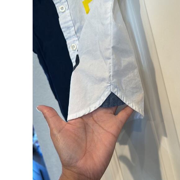 Tommy Hilfiger color block large logo short sleeve button down retro 90s sz 24m - Picture 6 of 6